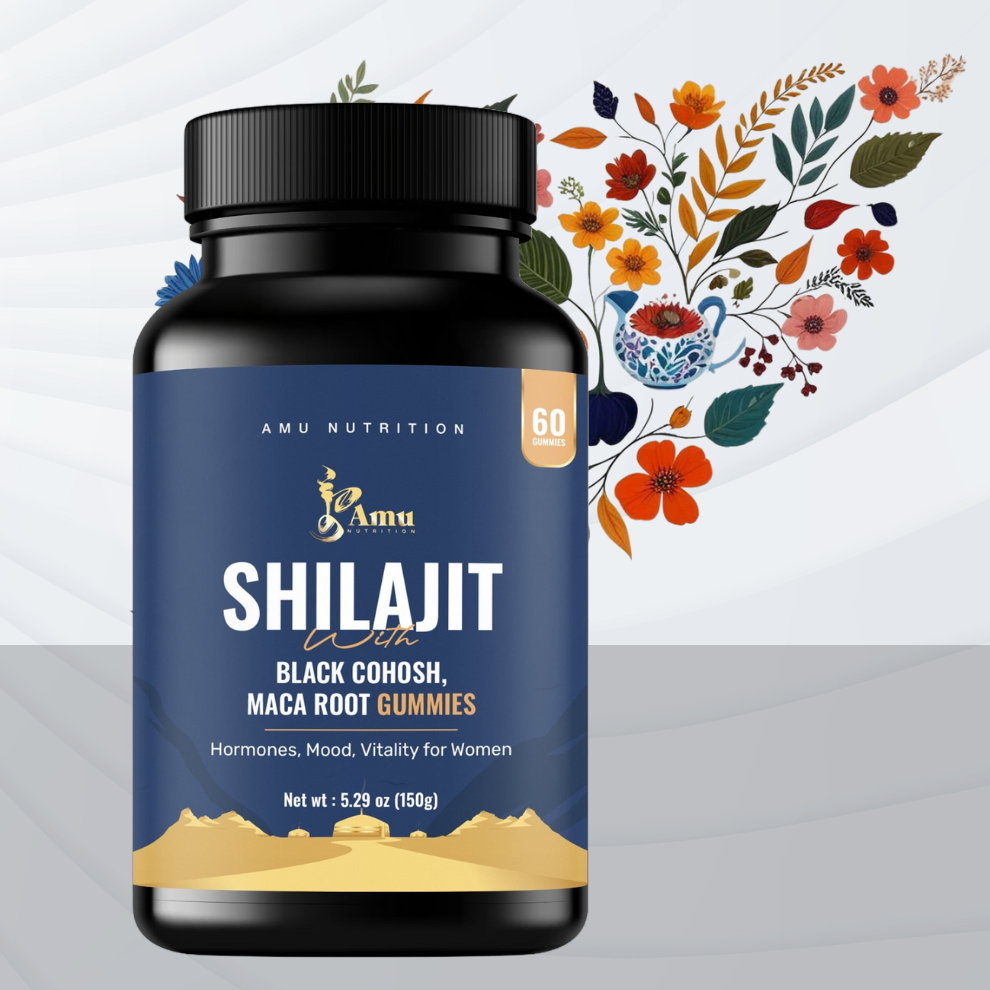 Shilajit with Mace root, Black Cohosh Gummies for Pre-Menopause, Menopause, Post-Menopause Women– 60 ct