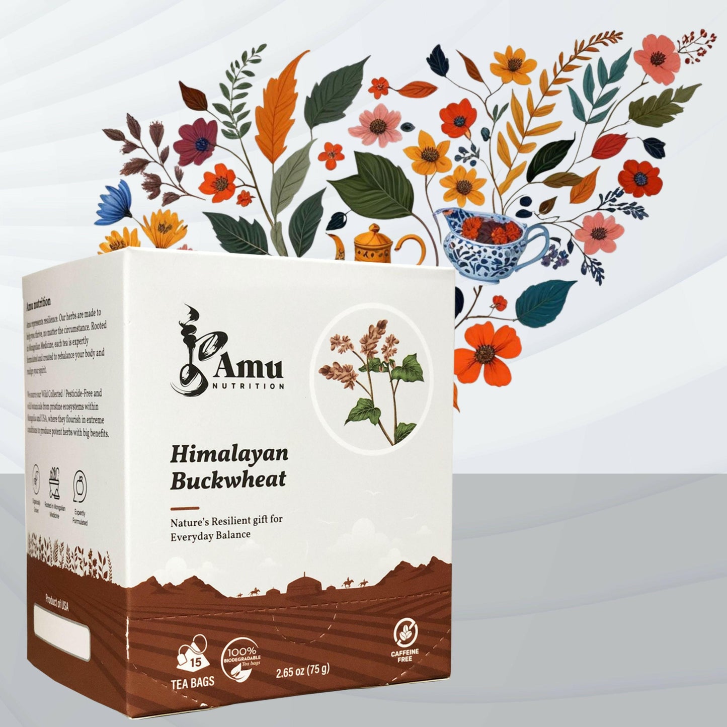 Himalayan Tartary Buckwheat Tea (Bulk) – Nutty, Earthy Flavor for Digestion, Blood Sugar, Skin, and Heart Health with High Rutin & Quercetin 15 sugarcane tbgs