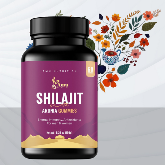 Shilajit with Aronia Gummies  for Men & Women 60 ct