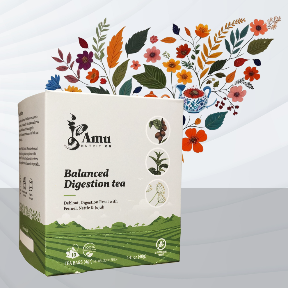 Balanced Digestion Tea – Support gut health and reduce inflammation with Nettle Leaf, Fennel Seed, and Jujube - 10 Sugarcane tbgs