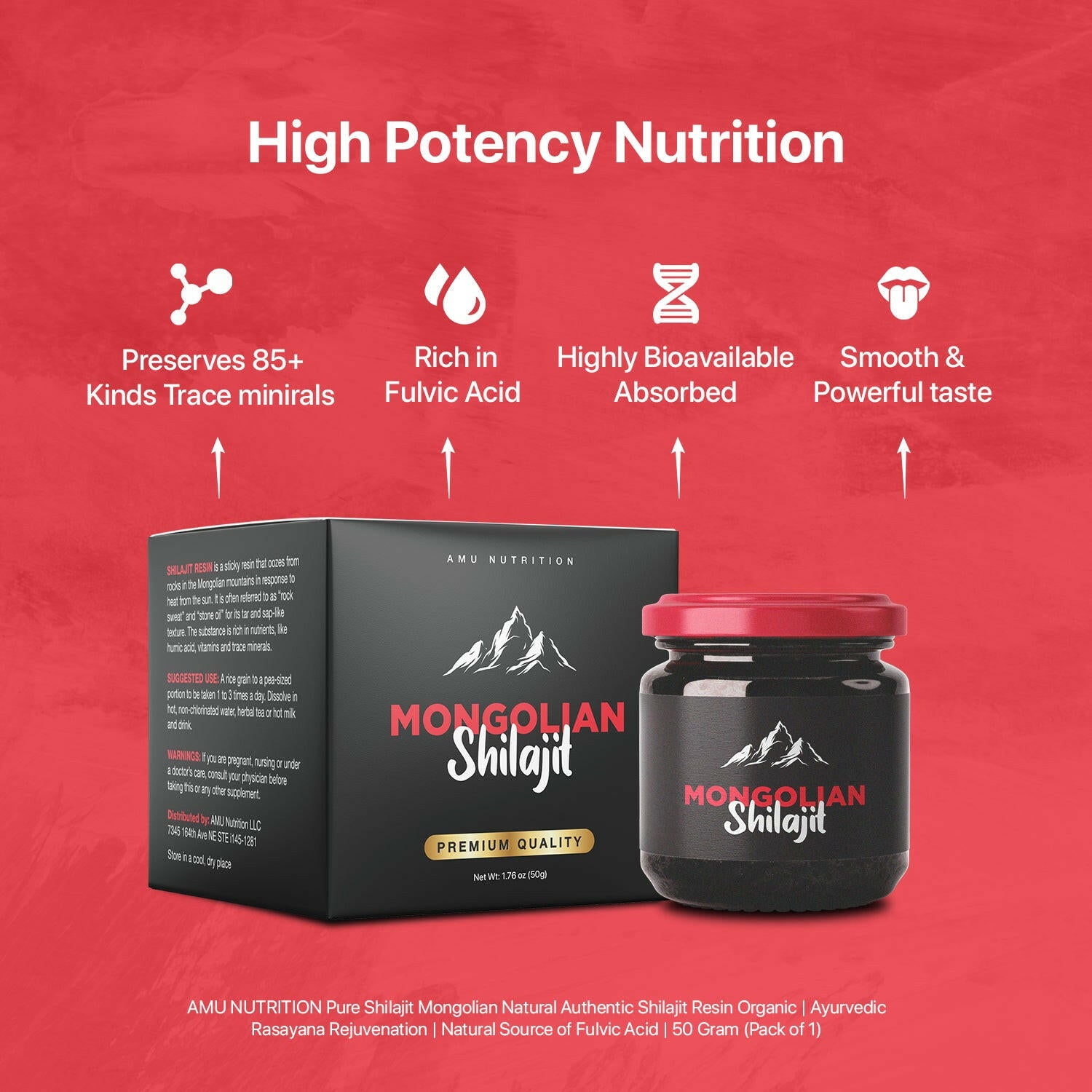 Luxurious Mongolian Shilajit extract for enhanced vitality and rejuvenation