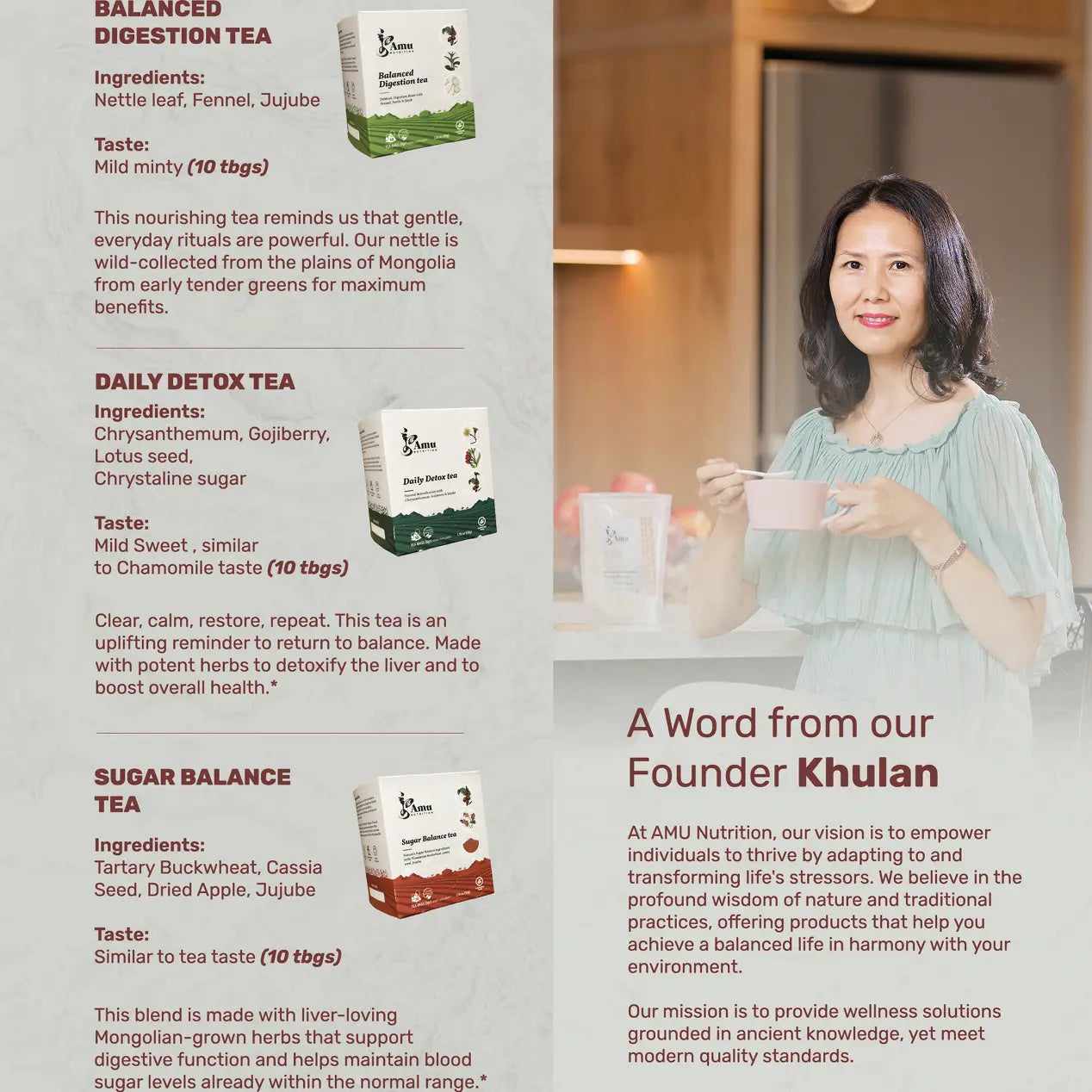 3-Tea Seasonal Discovery Kit Amu – Unique combination of Ancient wisdom & Modern Nutrition
