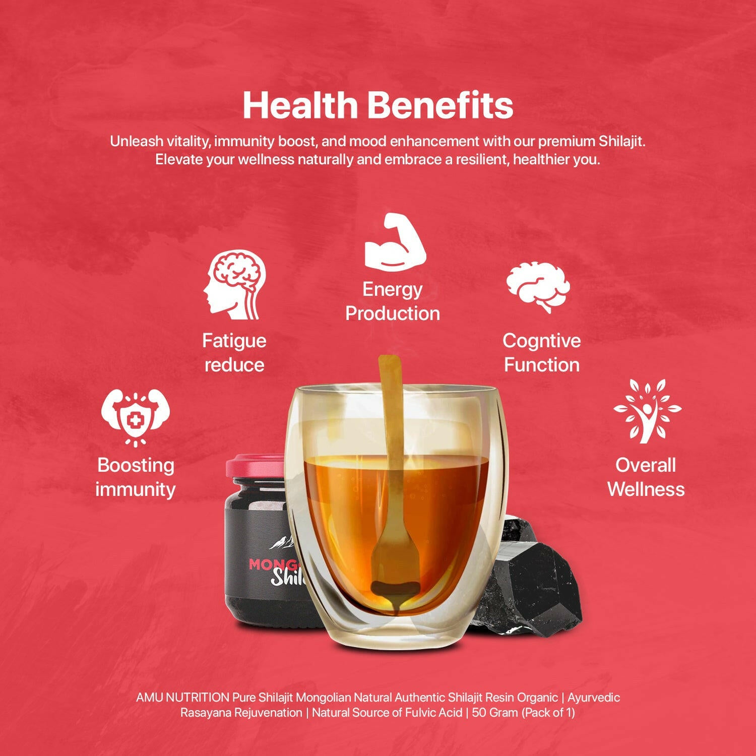 Luxurious Mongolian Shilajit extract for enhanced vitality and rejuvenation