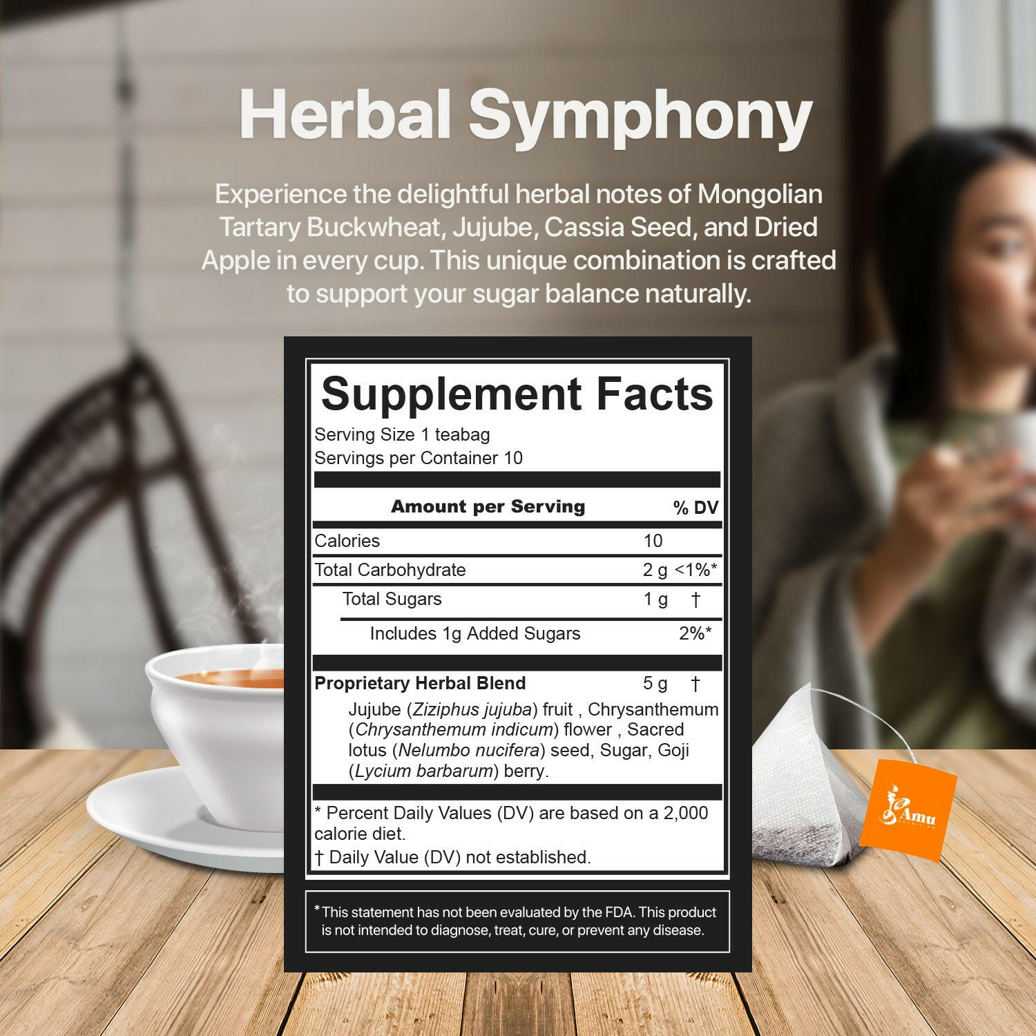 Sugar balance tea with 10 sugarcane tbgs / anti diabetic tea