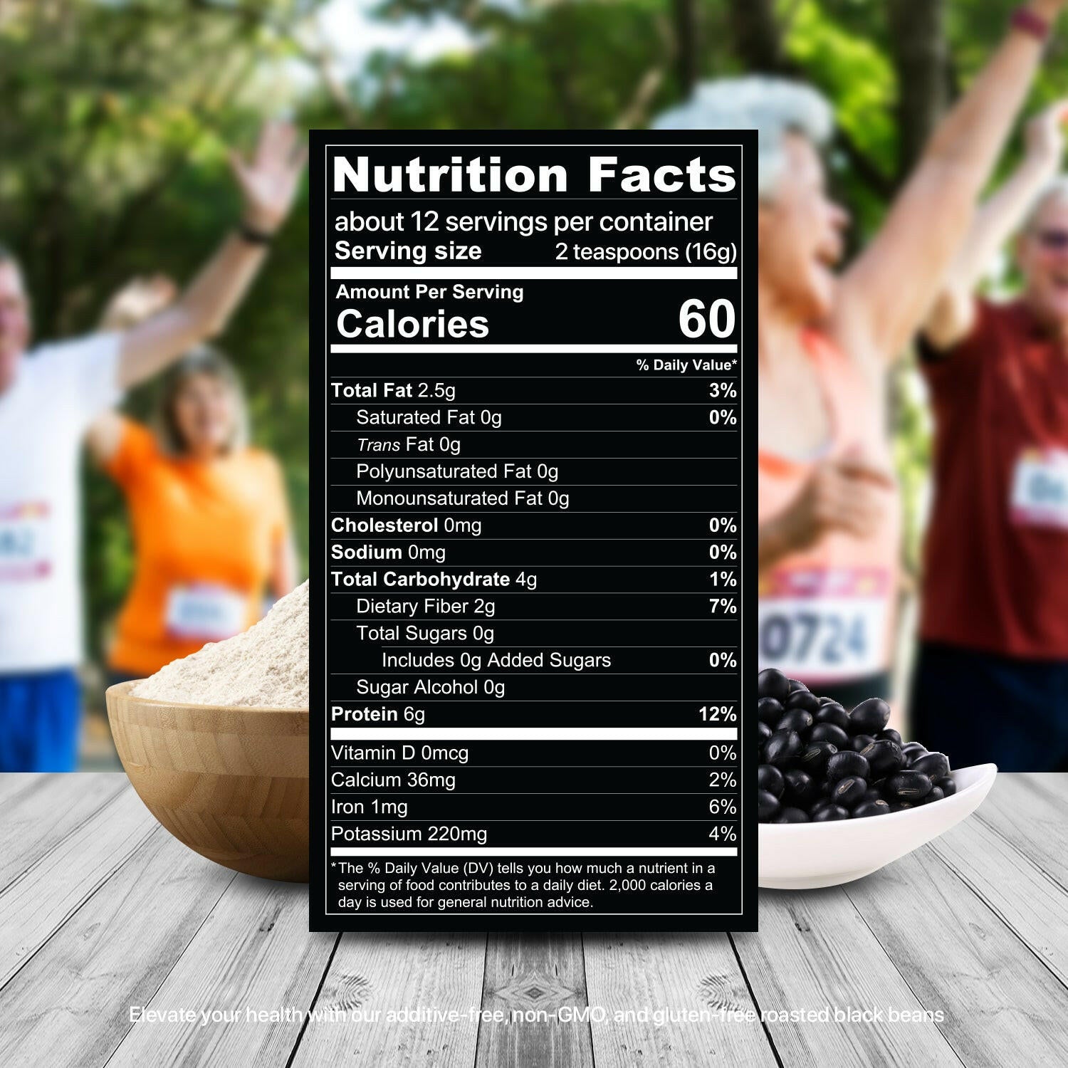 Roasted Black bean powder.