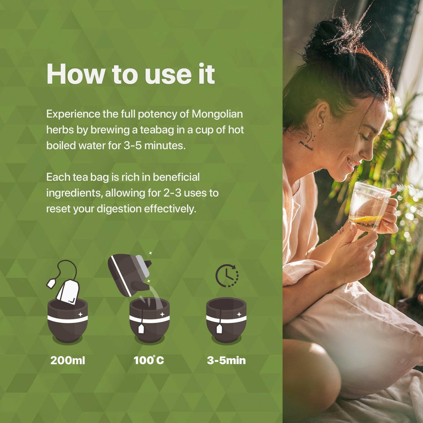 Debloat & Digestion reset tea with 10 sugarcane tbgs.