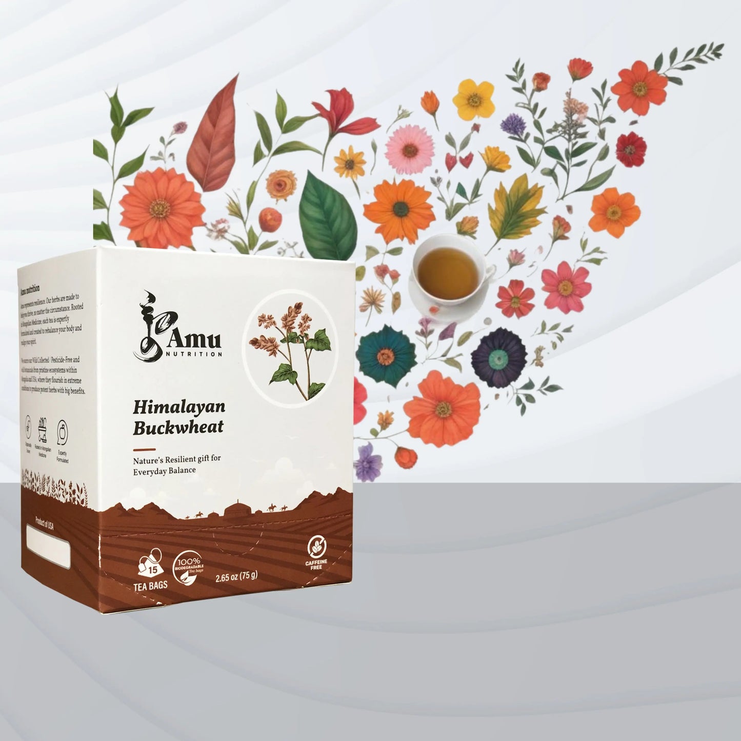 Mongolian Wellness Tea big boxes- 20 Teas with Sugar cane Teabags- Free shipping Amu – Unique combination of Ancient wisdom & Modern Nutrition
