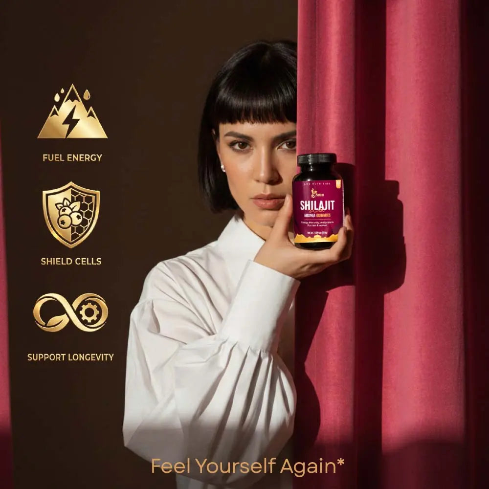 Shilajit with Aronia Gummies for Men & Women 60 ct, made in USA (Copy) Amu – Unique combination of Ancient wisdom & Modern Nutrition