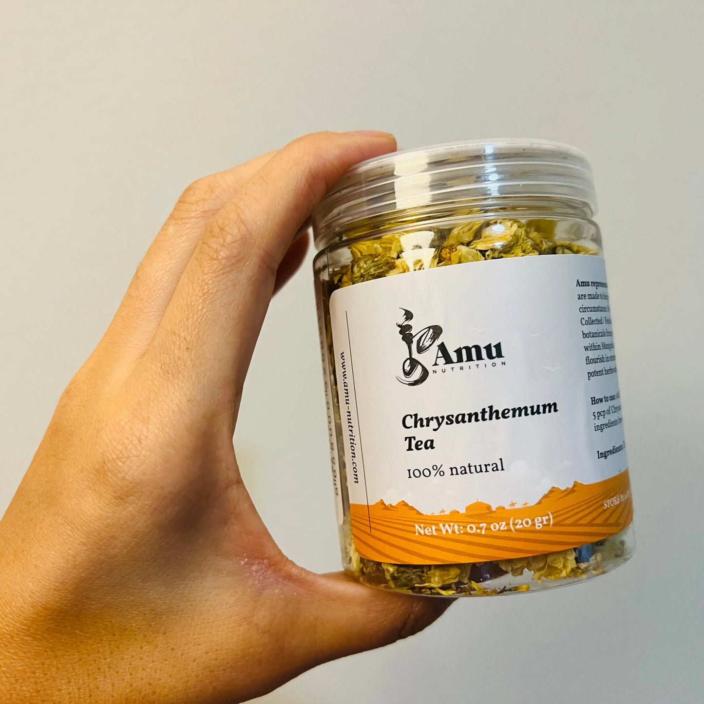 Bulk Chrysanthemum Tea or Eastern Chamomile – Calming & Liver Detoxifying, with a Chamomile-Like Taste for Relaxation and Wellness- 20 gr Amu – Unique combination of Ancient wisdom & Modern Nutrition