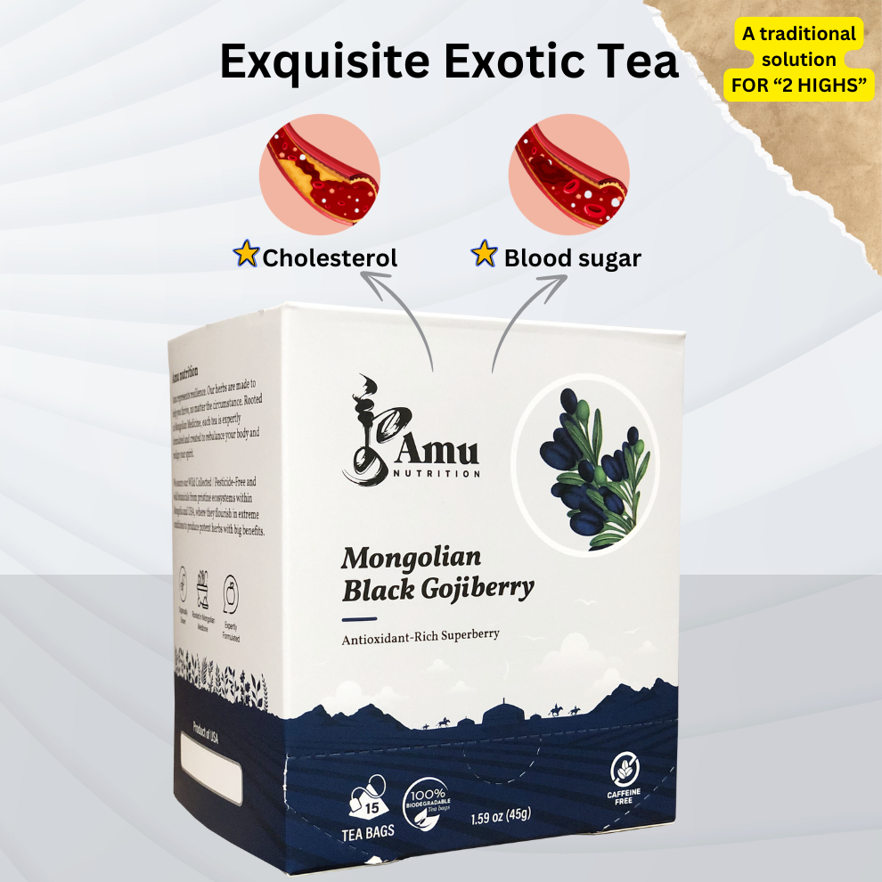 Mongolian Black Goji Berry Tea – Desert-grown antioxidant powerhouse - 15 sugarcane teabags