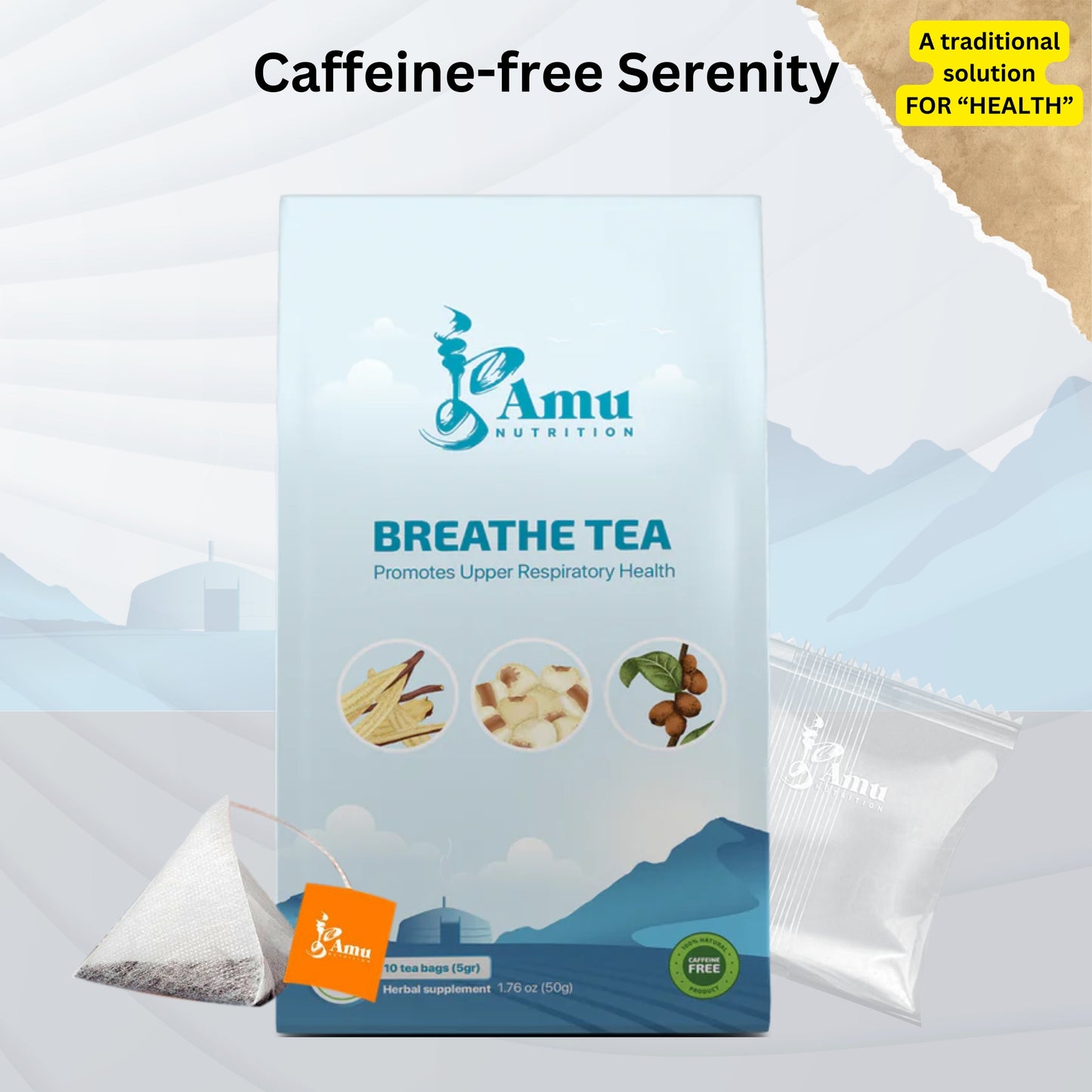 Breathe Tea – Kid-Friendly Winter Remedy for Dry Cough, Asthma Support & Lung Health, Reduces Dampness with Licorice, Jujube, and Job's Tears – Sweet, Non-Minty Flavor-10 Sugarcane tbgs