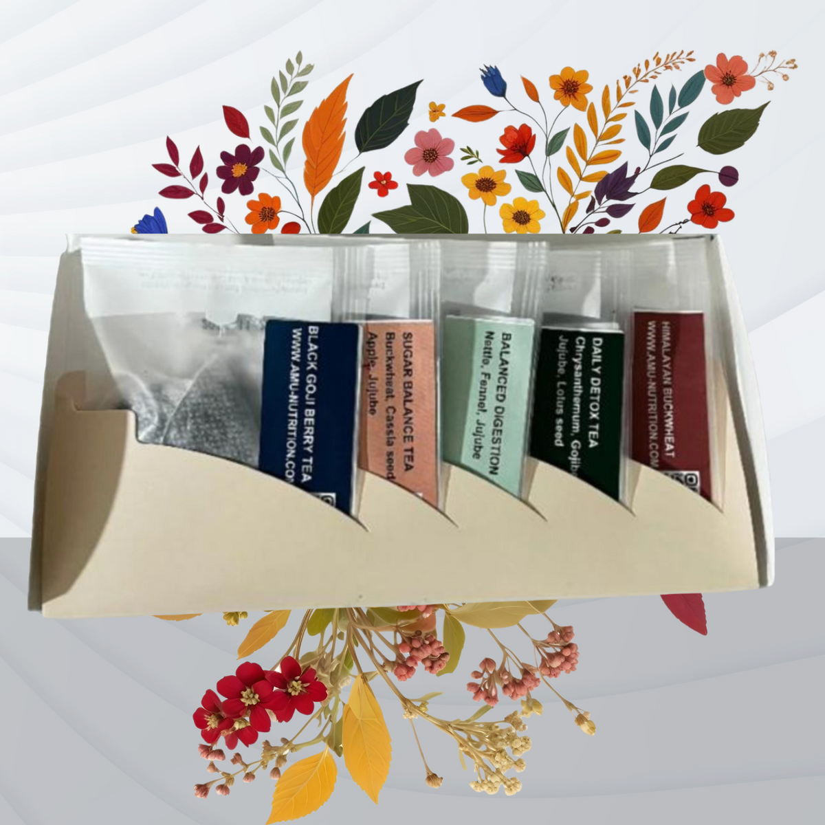 Amu Nutrition's Herbal Tea Sample Pack Amu – Unique combination of Ancient wisdom & Modern Nutrition