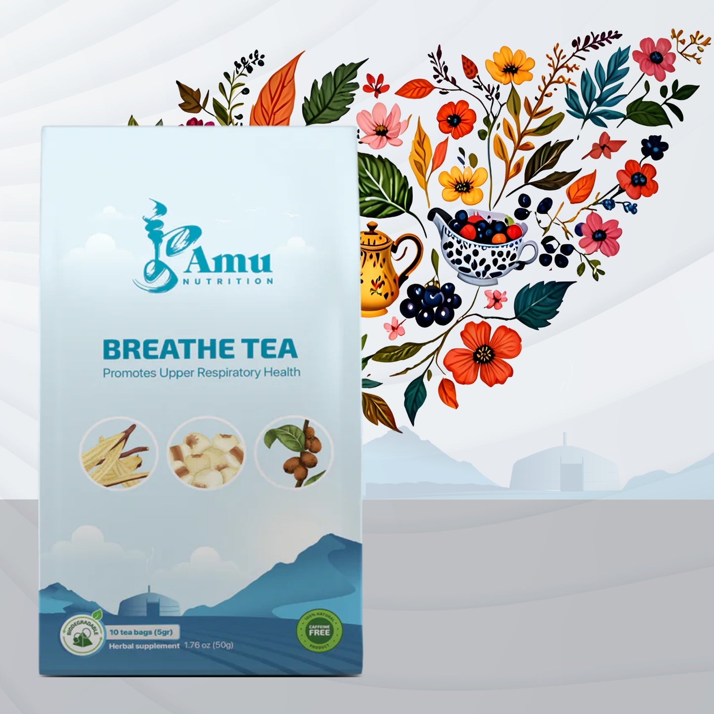 Breathe Tea – Kid-Friendly Winter Remedy for Dry Cough, Asthma Support & Lung Health, Reduces Dampness with Licorice, Jujube, and Job's Tears – Sweet, Non-Minty Flavor-10 Sugarcane tbgs