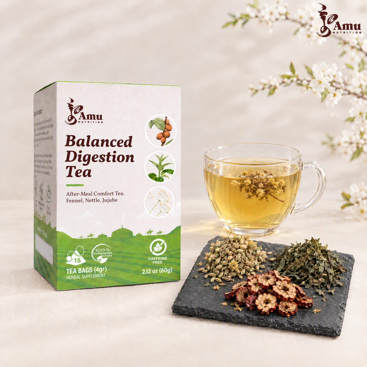 Balanced Digestion Tea - 15 Sugarcane Tea Bags