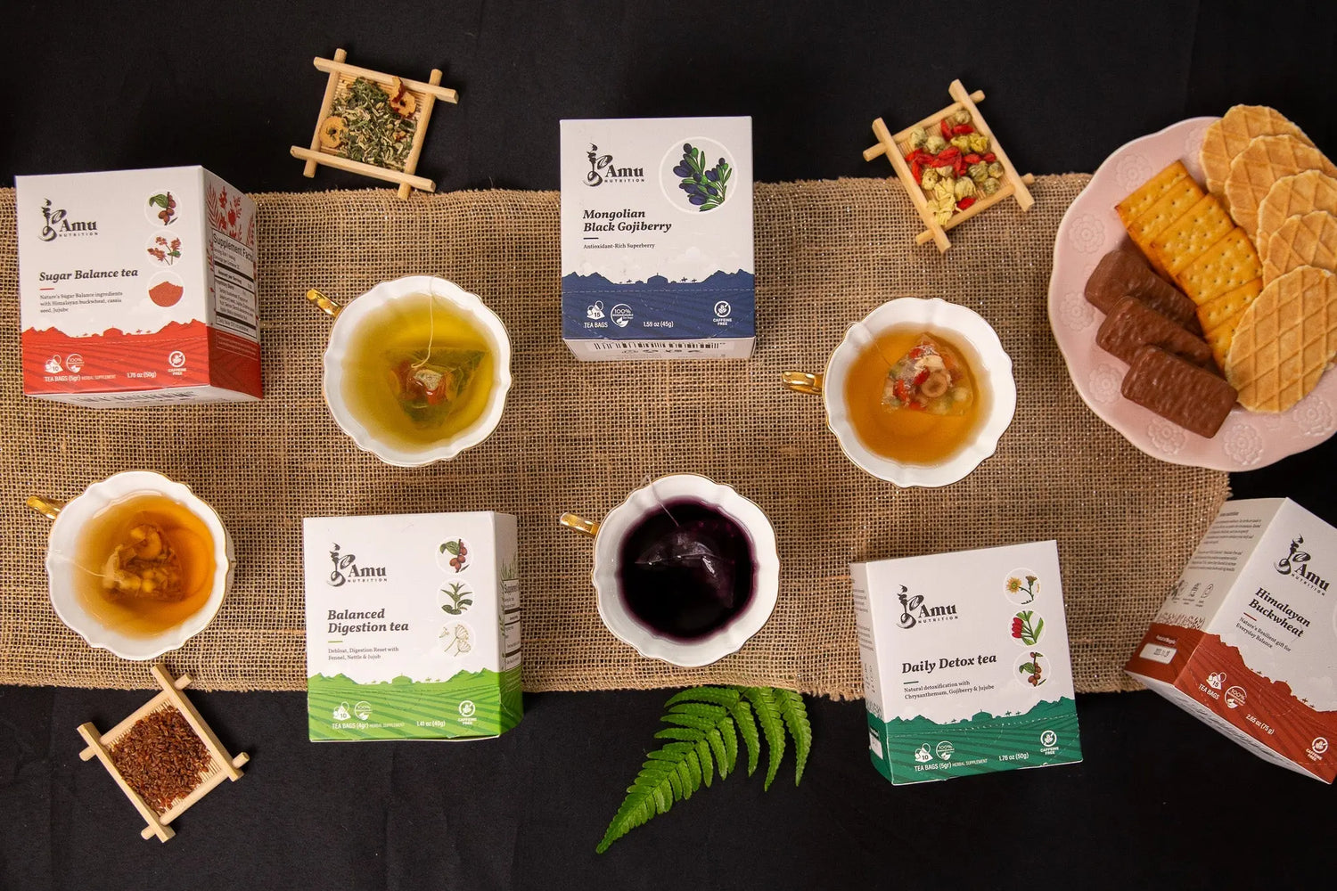 Mongolian Herbal Teas | Sugarcane teabag Mongolian Herbal Tea & Shilajit | Amu Nutrition