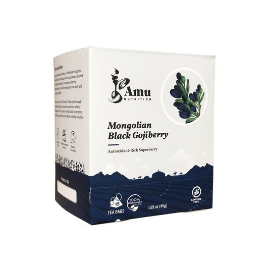 "Mongolian Black Gojiberry Tea, Rich Antioxidant Superberry, Exotic Herbal Infusion"