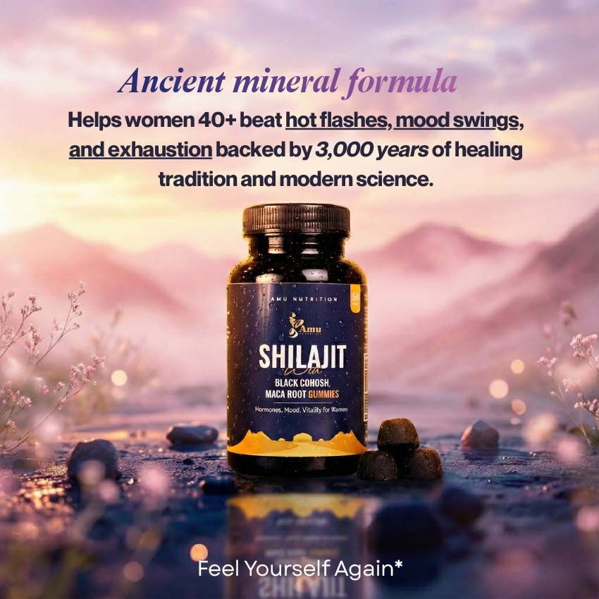 Shilajit with Mace root, Black Cohosh Gummies for Pre-Menopause, Menopause, Post-Menopause Women– 60 ct