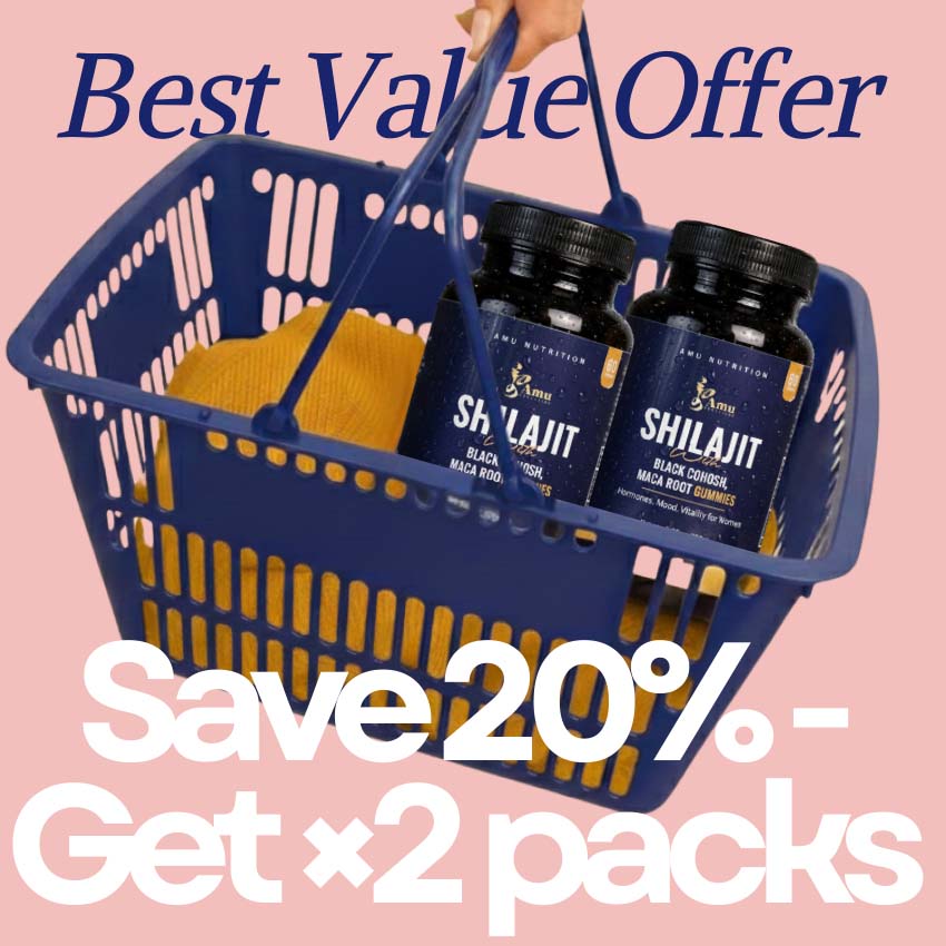 Shilajit with Mace root, Black Cohosh Gummies for Pre-Menopause, Menopause, Post-Menopause Women– 60 ct