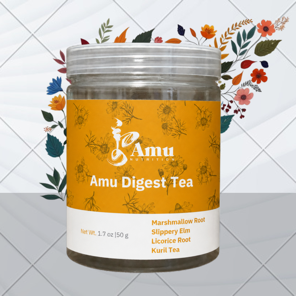 Amu Digest Tea | Slippery Elm, Licorice root, Marshmallow root,  Kuril Tea