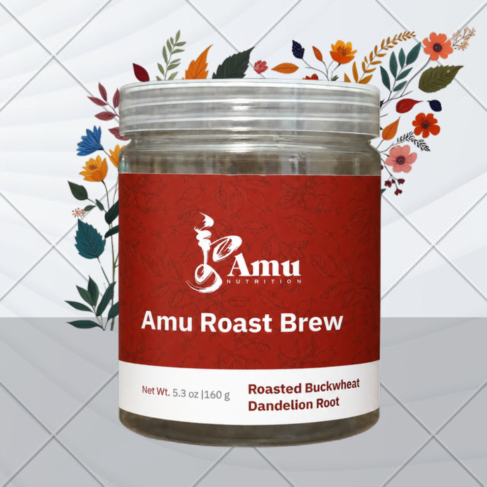 Amu Roast Brew | Roasted Buckwheat & Dandelion Root Coffee Alternative, 160g