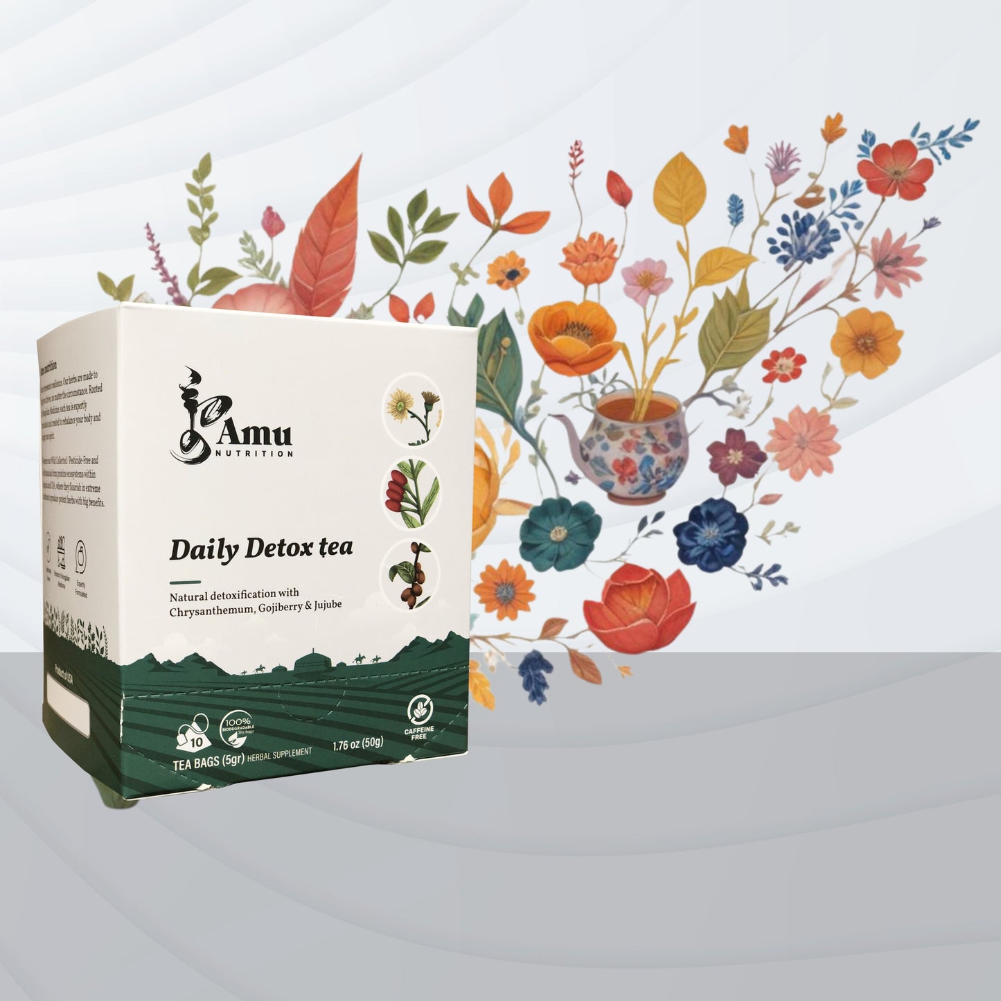 Mongolian Wellness Tea big boxes-  20 Teas with Sugar cane Teabags- Free shipping