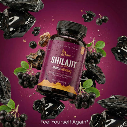 Shilajit with Aronia Gummies  for Men & Women 60 ct, made in USA