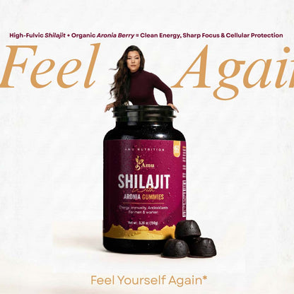 Shilajit with Aronia Gummies  for Men & Women 60 ct, made in USA