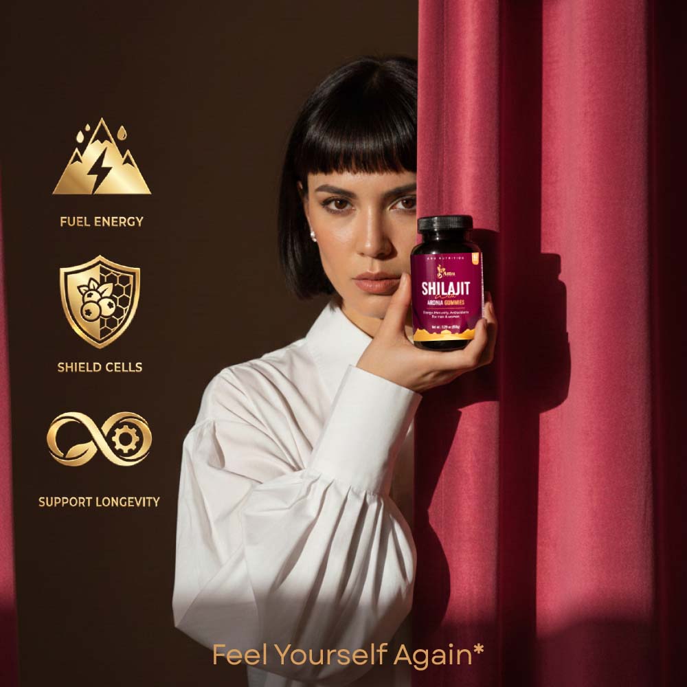 Shilajit with Aronia Gummies  for Men & Women 60 ct, made in USA