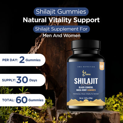 Shilajit with Mace root, Black Cohosh Gummies for Pre-Menopause, Menopause, Post-Menopause Women– 60 ct