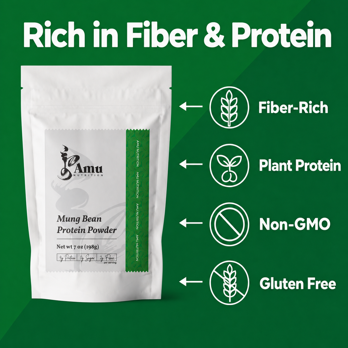 Roasted Mung Bean Powder – 198 g Gluten-Free Plant-Based Superfood