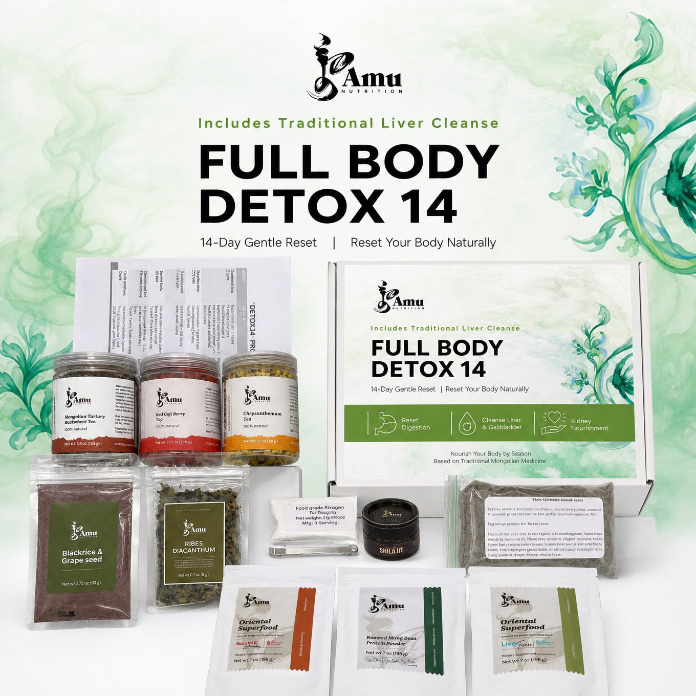 🌿 DETOX 14 Full-Body Reset  | Traditional Mongolian Herbal Cleanse Kit