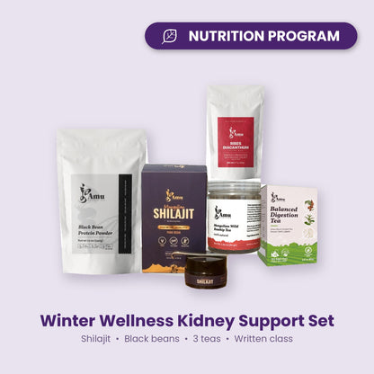 Winter Wellness Kidney Support Set - Shilajit, Black Beans, 3 Teas + Written Class
